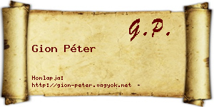 Gion Péter névjegykártya
